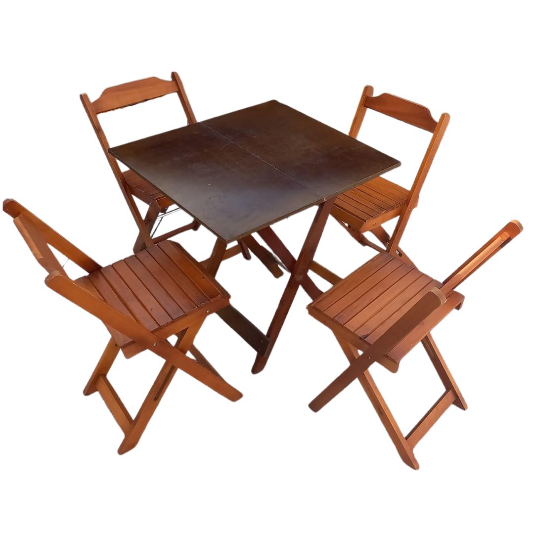 Conjunto Mesa e Cadeira de Madeira (estilo barzinho)