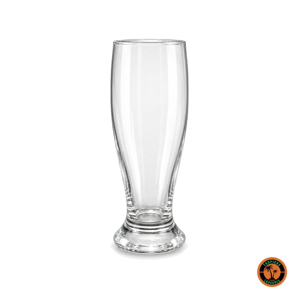 Copo de vidro Tulipa, de 300 ml, com base grossa e corpo que se abre em direção à boca