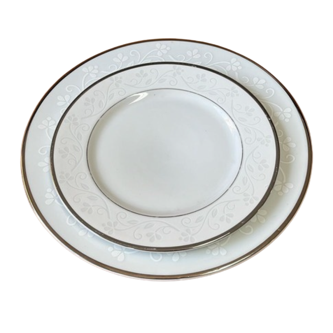 Prato Refeição e Sobremesa Filete Prata