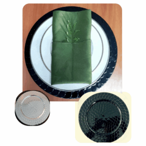 Sousplat Escamado Preto ou Prata