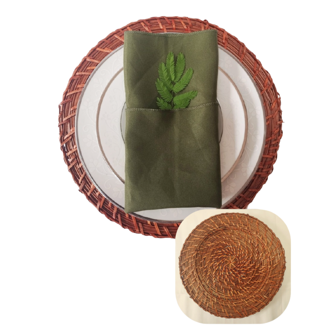 Sousplat Rattan Verniz