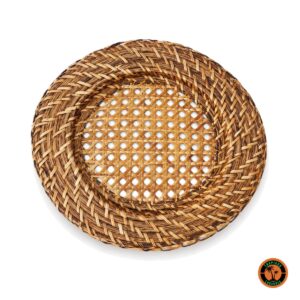 Sousplat Rattan Antigo, fundo branco