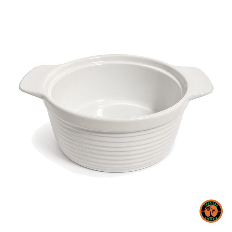 Refratário de Louça Branca Redondo com Alças 22,5 cm