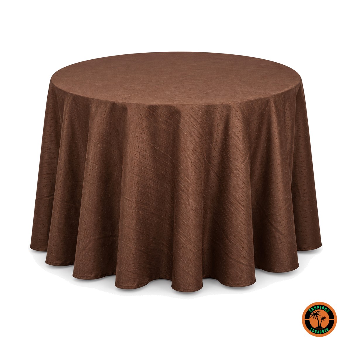 Toalha de Mesa Redonda Lisa – Marrom Chocolate (2,80m)